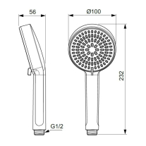 Pară de duș Ideal Standard, Idealrain Alu+, 2 jeturi, Φ10 cm, rose mat